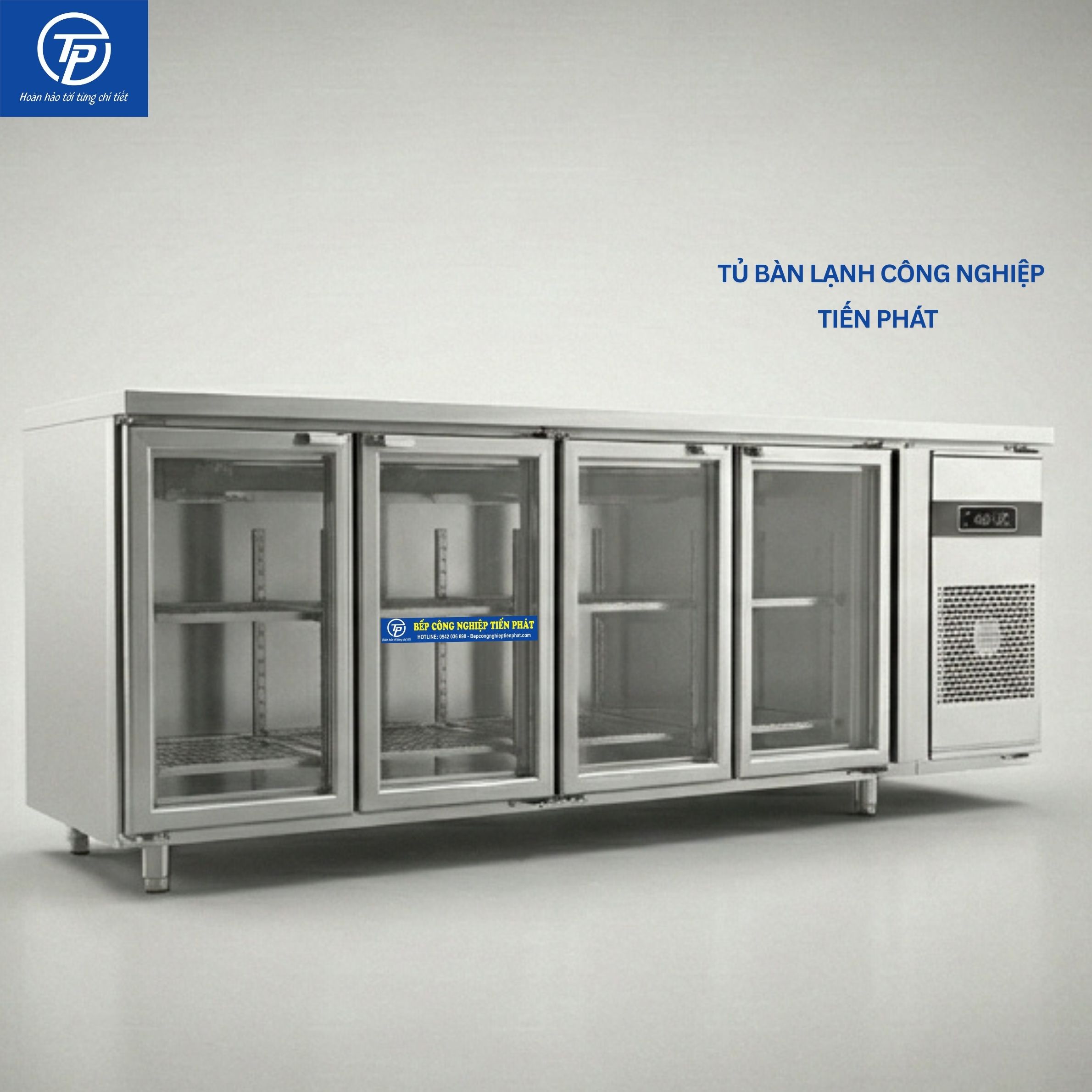 Tủ Bàn Lạnh 4 Cánh Kính